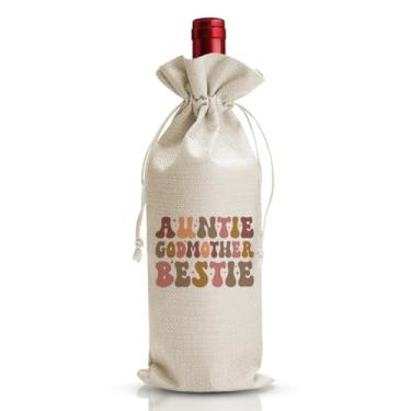 Imagem de Sacos de presente de vinho com pedido de madrinha, saco de vinho para padrinhos, anúncio de gravidez, batizado, padrinhos, suprimento de chá de bebê, agradecimento, batizado, agradecimento, presentes