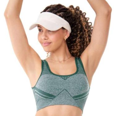 Imagem de Top Fitness Mescla Jacquard Sem Costura e com Bojo Removível Preto - T