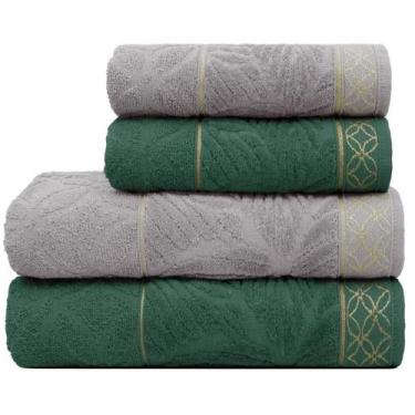 Imagem de KIT Jogo 2 Toalhas de Banho e 2 Toalhas de Rosto Appel Nativa 100% Alg