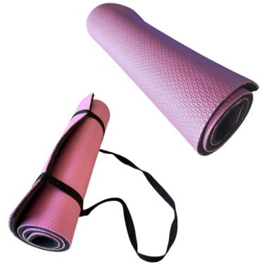 Imagem de Colchonete Tapete para Yoga, Pilates e Fitness 1m x 50cm x 10mm - Espuma Amortecida, Ideal para Ginástica e Exercícios em Casa ou Academia (Pink,Sem Alça)