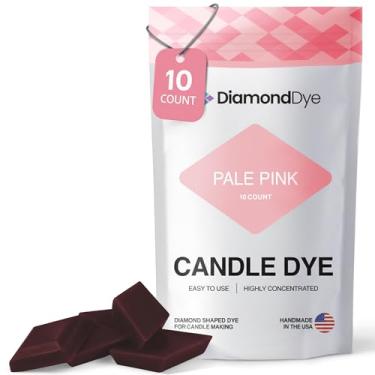 Imagem de Tinta para vela rosa pálido – Feito nos EUA – Corantes premium – Altamente concentrado – Cores populares para parafina ou cera de soja – Ótimo para profissionais ou amadores – 10 chips de tinta