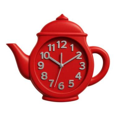 Imagem de Relógio de parede Bule cozinha/sala quartz RF - Raffs, Branco