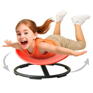 Imagem de Kids Sensory Spinning Chair for Autism Ages 3+, Sit and Spin Swivel Chair for Kids with ADHD, Sensory Chairs for Autistic Children, Sensory Toys for Motion Sickness Relief, Balance Training (Red)