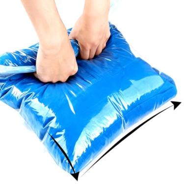 Imagem de YRXEFY, Cubos de compressão para viagem, sacos de armazenamento a vácuo com bomba de mão, sacos de compressão reutilizáveis economizadores de espaço para organizador de bagagem