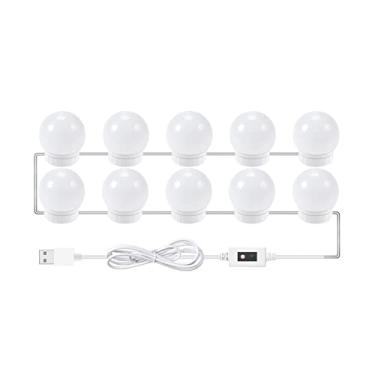 Imagem de 10 PCS Luzes de Espelho Maquiagem LED com Controle por Sensor Vanity Banheiro Cabo USB 1 5m Fita