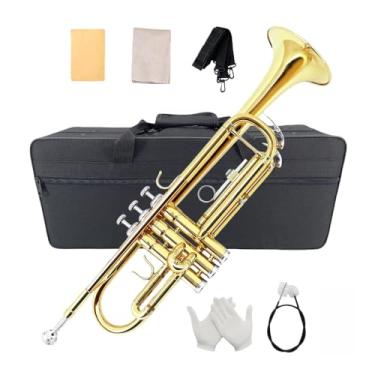 Imagem de ModouString Trompete padrão Bb com estojo, bocal 7C e kit de limpeza instrumento trompete para iniciantes adultos (ouro), guanyue-061-jin