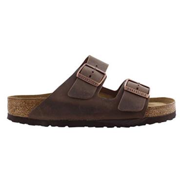 Imagem de Birkenstock Sandália unissex adulta Arizona macia com palmilha, Marrom Habana oleado, 13 Women/11 Men