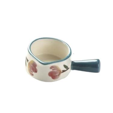 Imagem de Molho de leite pequeno pintado à mão com alça de cerâmica pires de molho de bife ocidental, jarro de leite