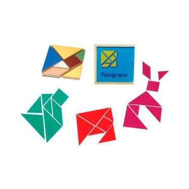 Imagem de Brinquedos Educativos - Tangram em Madeira 70 Peças - Sonho de Criança