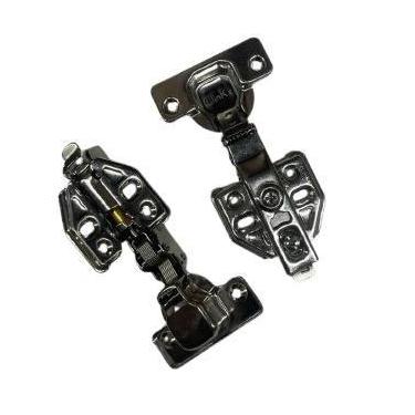 Imagem de KIT 10x Dobradiça Reta com Pistão INOX - Calço Clip - Clinkz