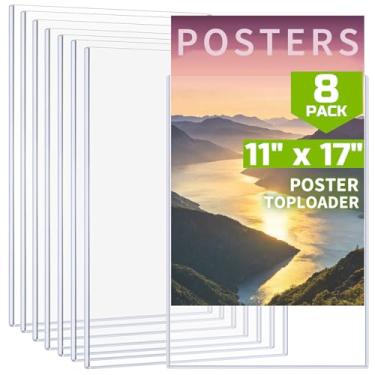 Imagem de 8 peças de protetores de página transparente, mangas de plástico para papel, protetores de folha transparente 180PT 4,6 mm, mangas de plástico para fichário (28,4 x 43,7 cm-180PT)