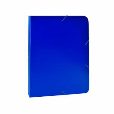 Imagem de Kit 4 Pastas A4 com aba elástica retrô dorso 2cm para organização escolar escritório documentos arquivo leve durável cores sortidas para uso diário (Azul Royal Kit C/ 4)
