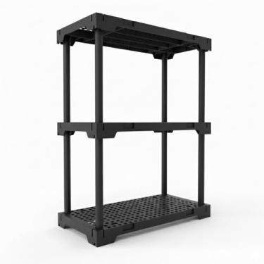 Imagem de Estante 3 Prateleiras Plástica Poly Grifit Multi-Uso Preto 87x70x35