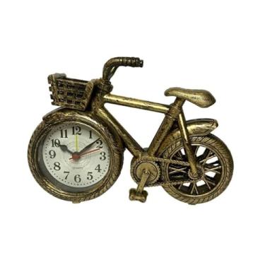 Imagem de Despertador para quarto criativo modelo de bicicleta despertador retrô faça você mesmo artesanato relógio de mesa decoração de bicicleta decoração de casa relógio de mesa (cobre)