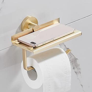 Imagem de Kit de acessórios de banho copo de enxaguante bucal dourado escovado, saboneteira, anel de toalha, gancho de casaco 1, suporte de toalha de papel, escova de vaso sanitário, kit de acessórios de