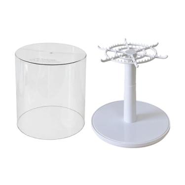 Imagem de harayaa Expositor giratório para figuras, organizador de mesa, peça central, caixa para guardar bonecas, suporte para exibir itens colecionáveis ​​e