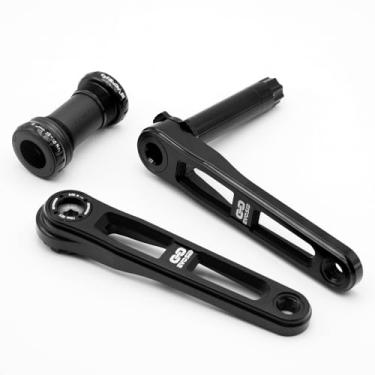 Imagem de EVOSID Pedaleira ultraleve para bicicleta de estrada 160/165/170 mm, conjunto de manivela de bicicleta oca com suporte inferior, manivela de montagem direta de 3 parafusos compatível com GXP, estrada