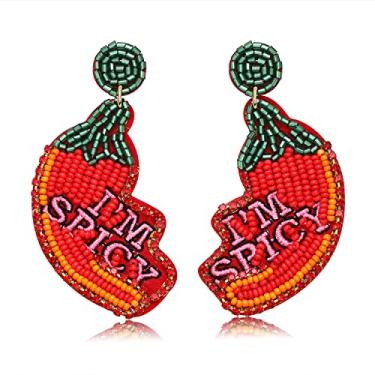 Imagem de Brincos de verão Cinco De Mayo para mulheres, com contas, fiesta, taco, cacto, hector, pimenta, pingente, mensagem Spaicy, brincos de feriado mexicano, festivos, joias de festa, Metal, não sabe