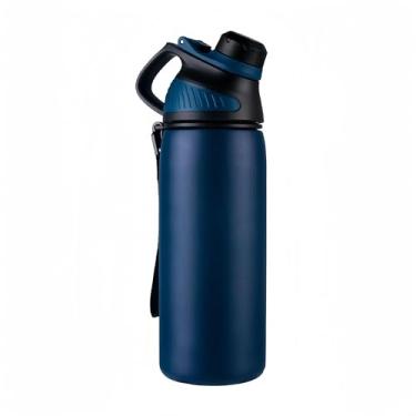 Imagem de Garrafa Termica Academia 1 litro Aço inoxidável Tampa Magnética Design Alemão Conserva Até 24horas (Azul)