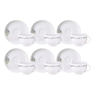 Imagem de Conjunto de porcelana para chá 250ml 12 peças com xícaras e pires