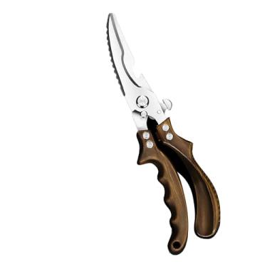 Imagem de Tesouras de Cozinha em Aço Inoxidável Alta Resistência Afiadas Multiuso para Carne Frango e Peru Laváveis Lavadora Louça Cabo Ergonômico com Mola Rebote Automático Ferramenta Multifuncional