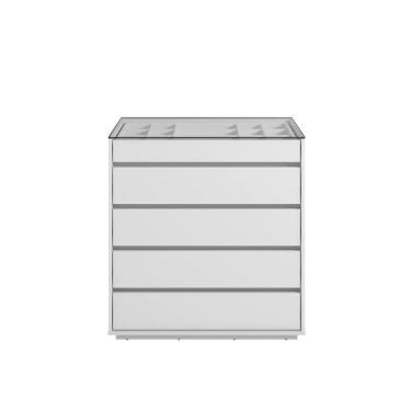 Imagem de Cômoda Organizadora Ellie 5 Gavetas - D'rossi Cor Cinza Pérola