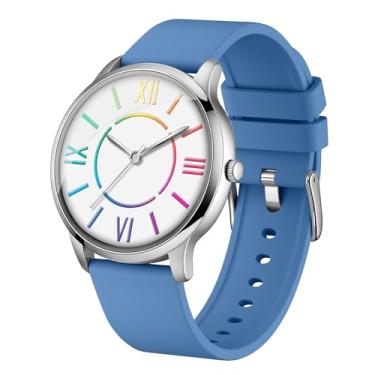 Imagem de Bisley Relógio feminino com mostrador colorido, fácil de ler, à prova d'água, Azul marino, Casual