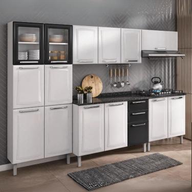 Imagem de Cozinha Completa Itatiaia Tarsila 280cm Em Aço Branco-preto