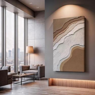 Imagem de Quadros Decorativos Camadas Naturais 40x60 Moderno Luxo Sala Quarto Es