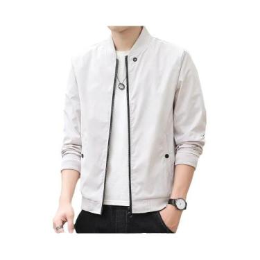 Imagem de Jaqueta Aviador Masculina À Prova De Vento Com Manga Longa, Casual, Pa