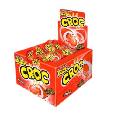 Imagem de Chiclete buzzy croc morango 172 g com 40 unidades