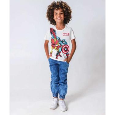 Imagem de Calça Infantil Jogger Jeans Bolso Tam 4 a 8 Azul-74076 - Turma Legal, 