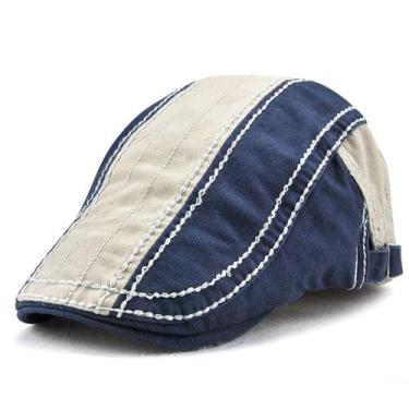 Imagem de Boina de Algodão Clássica Viseira Básica Lisa Retro Moda Verão Casual 