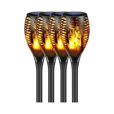 Imagem de Lanterna Solar À Prova d'Água Com 96 LEDs, Efeito De Chama Piscante Pa