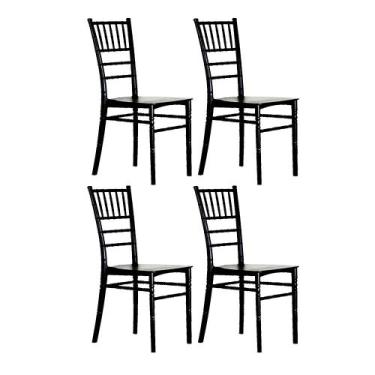 Imagem de Kit 4 Cadeiras Tiffany Cor Preta Plastic Chair