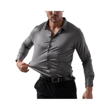 Imagem de Camisa Esportiva Masculina De Manga Longa Sem Costura De Alta Elastici