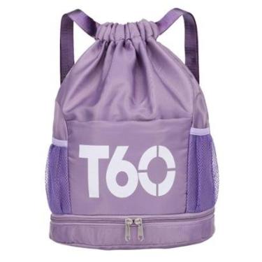 Imagem de Mochila Bolsa Saco com Cordão Esportiva Impermeável Anti roubo Academia Treino Passeio Multiuso-Unissex