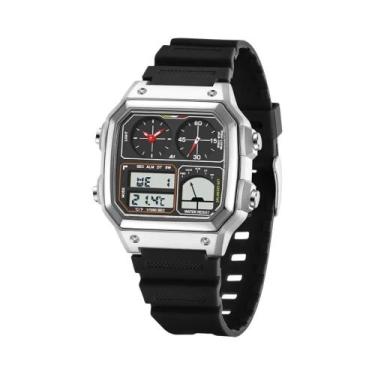Imagem de Relógio Esportivo Digital Masculino À Prova D'Água Com Pulseira De Aço