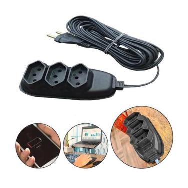 Imagem de Régua Extensão Elétrica 3 Pino Cabo Emborrachado 5 Metros