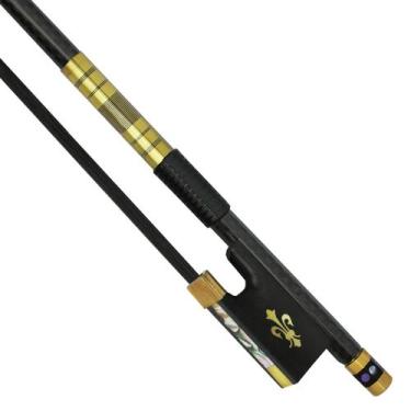Imagem de Arco profissional fibra de carbono para violino 4/4 ébano crina preta 