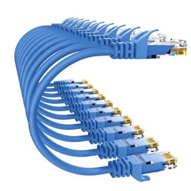 Imagem de Cabo Ethernet 10Gsupxsel Cat6 1,5m Kit com 10 Azul