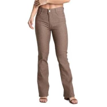 Imagem de Calça Sarja Sawary Boot Cut - 282039 - marrom 38-Feminino