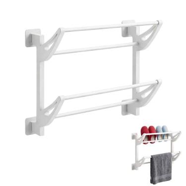 Imagem de Suporte Sapato Toalha Parede Ventosa Organizador Banheiro Prateleira Closet Quarto Lavanderia Sala Entrada Casa Multiuso
