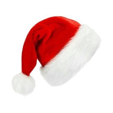 Imagem de Conjunto De Chapéu De Papai Noel Vermelho De Pelúcia Para Adultos, Hom