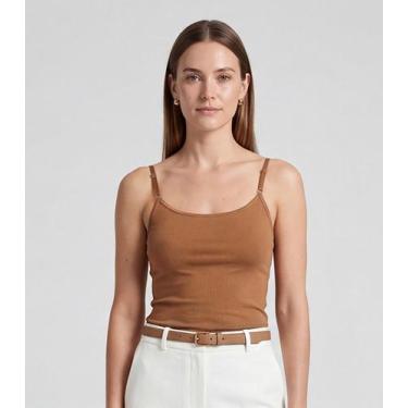 Imagem de Regata Feminina Em Poliamida All Free Marrom, G, Marrom