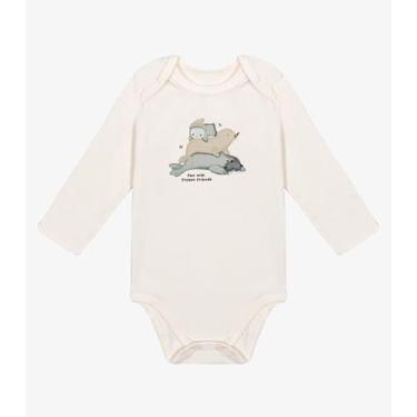 Imagem de Body Infantil Masculino Cotton Trick Nick Bege, M, Bege