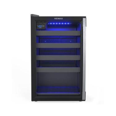 Imagem de Champanheira Venax 24 Garrafas Preto Porta Invertida, 220V