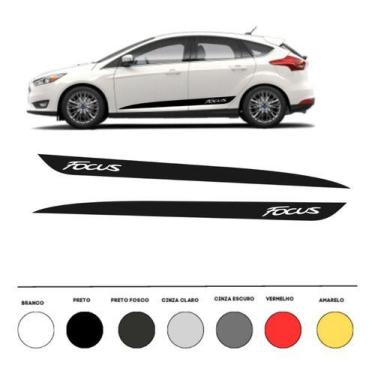 Imagem de Kit Faixa Lateral Vinil Adesivo Carro Compatível Ford Focus - onl