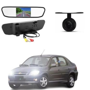 Imagem de Kit Espelho Retrovisor LCD 4.3 + Câmera de Ré Prisma 2006 2007 2008 20