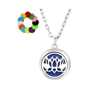 Imagem de Colar Difusor De Óleos Essenciais Árvore Da Vida Em Aço Inoxidável Com